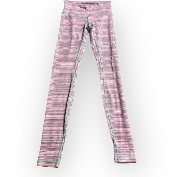Lululemon 6 Wunder Under Crop III *Luxtreme Cyber Stripe Menthol Pink Green - Picture 1 of 6